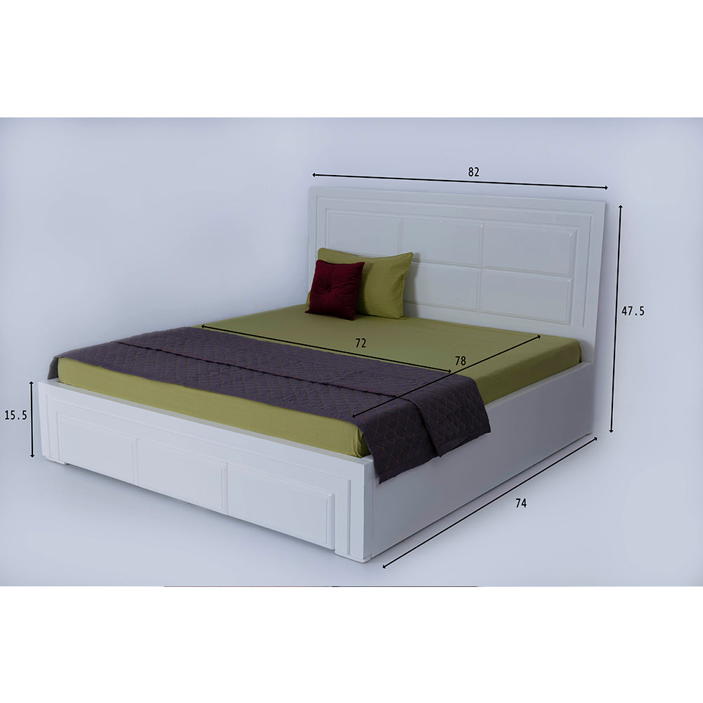 Wooden bed storage, white